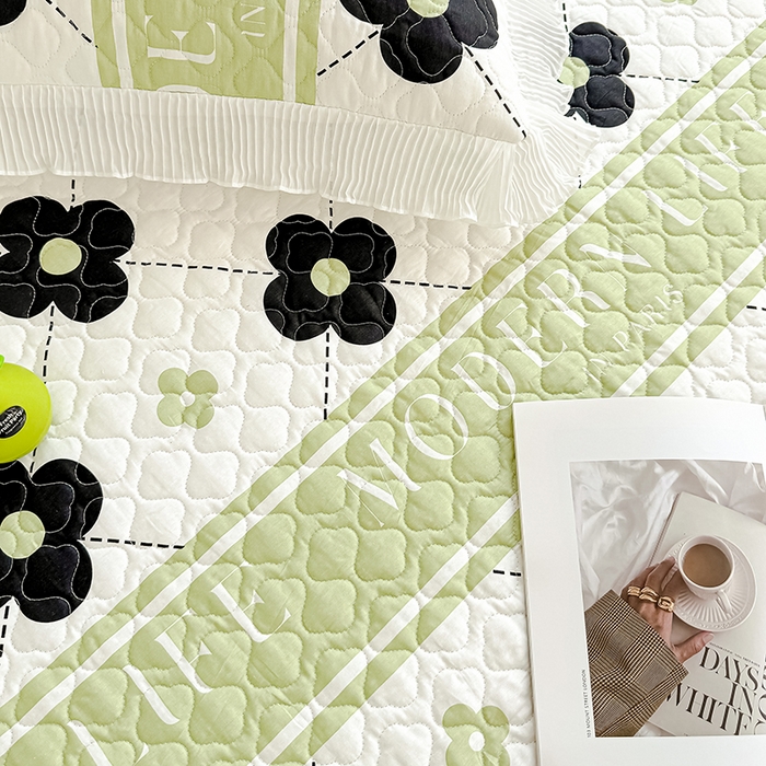 91家纺网 家纺一手货源 找家纺 冬然 2024新款全棉床盖纯棉床盖夹棉床单全棉床单纯棉床单 陌上花开