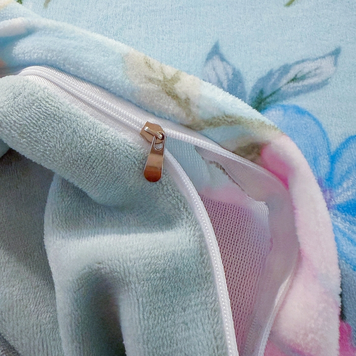 91家纺网 家纺一手货源 找家纺 王朝国际 2026新款高克重牛奶绒印花四件套 粉黛蓝梦