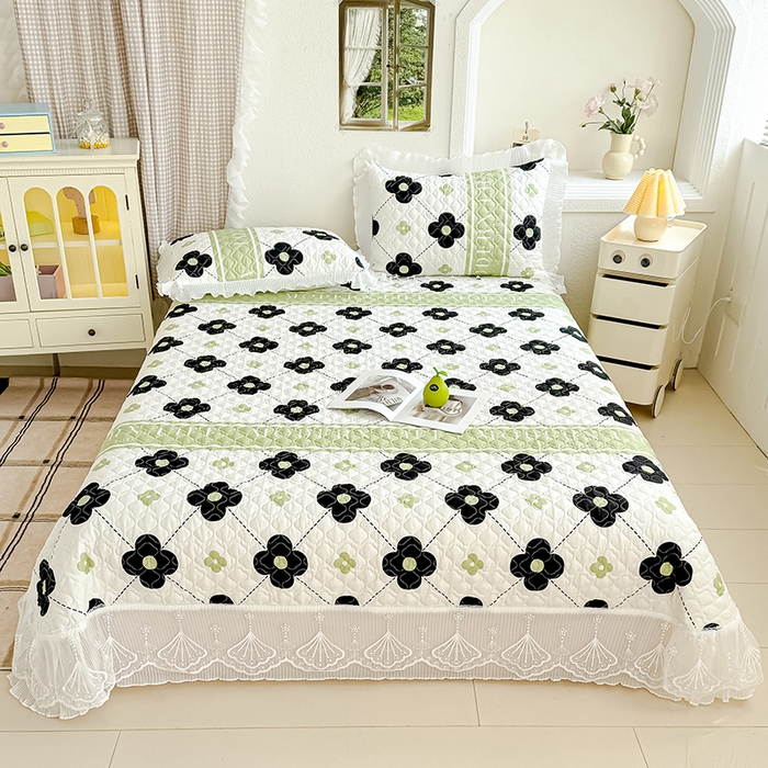 91家纺网 家纺一手货源 找家纺 冬然 2024新款全棉床盖纯棉床盖夹棉床单全棉床单纯棉床单 陌上花开,陌上花开