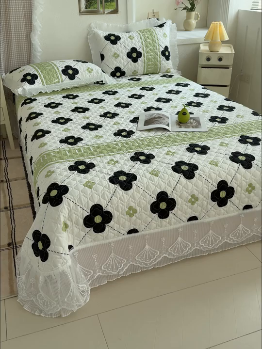 91家纺网 家纺一手货源 找家纺 冬然 2024新款全棉床盖纯棉床盖夹棉床单全棉床单纯棉床单 陌上花开