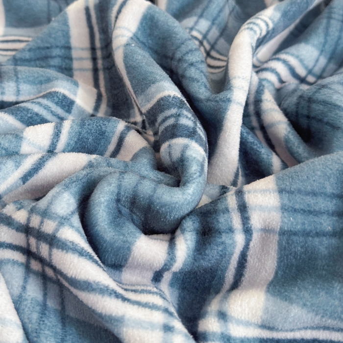 91家纺网 家纺一手货源 找家纺 王朝国际 2026新款高克重牛奶绒印花四件套 格调蓝