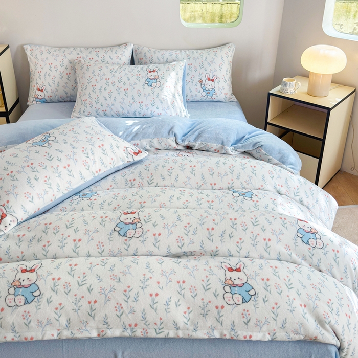 91家纺网 家纺一手货源 找家纺 王朝国际 2026新款高克重牛奶绒印花四件套 莫奈花园