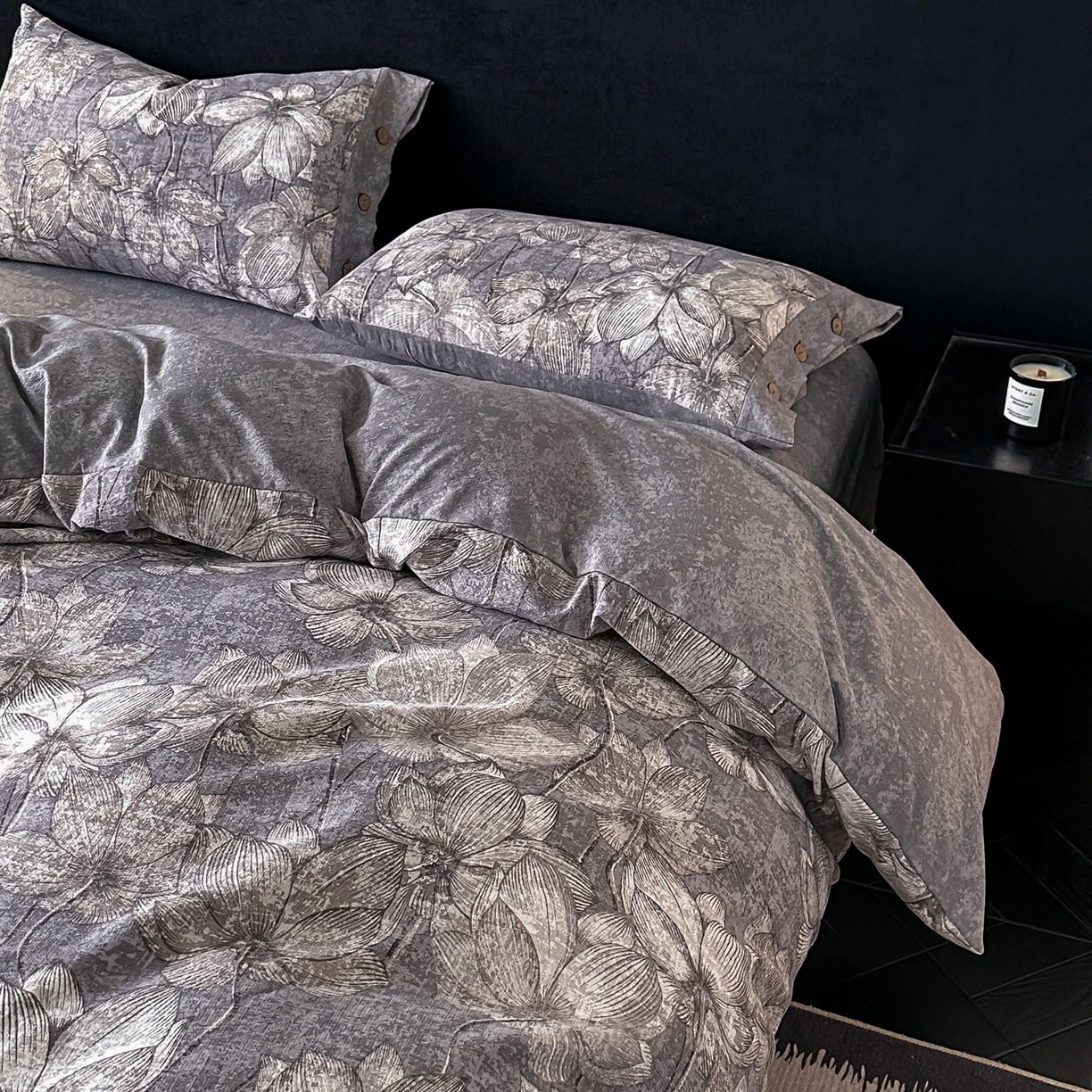 91家纺网 家纺一手货源 找家纺 （总）悦织湾家纺 2025新款纽扣款轻奢原麻四件套复古中式艺术雅致轻奢床上用品三四件套