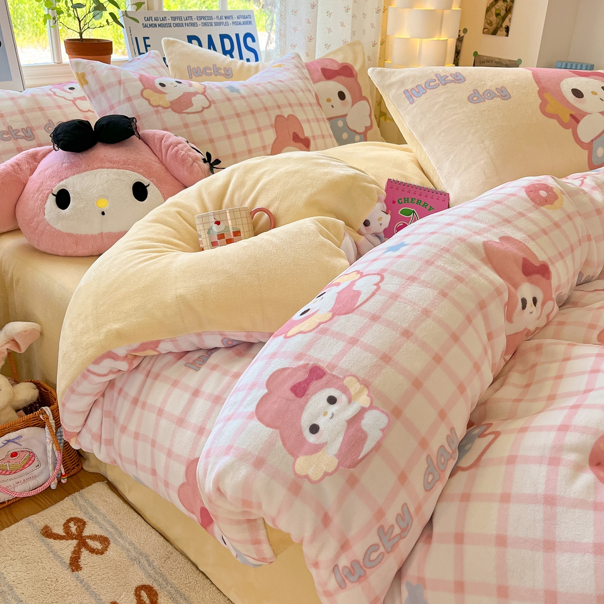 91家纺网 家纺一手货源 找家纺 （总）如一 2025新款高克重卡通印花牛奶绒四件套第二批