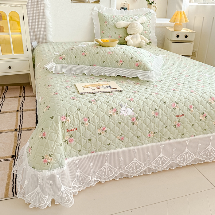 91家纺网 家纺一手货源 找家纺 冬然 2024新款全棉床盖纯棉床盖夹棉床单全棉床单纯棉床单 田园时光