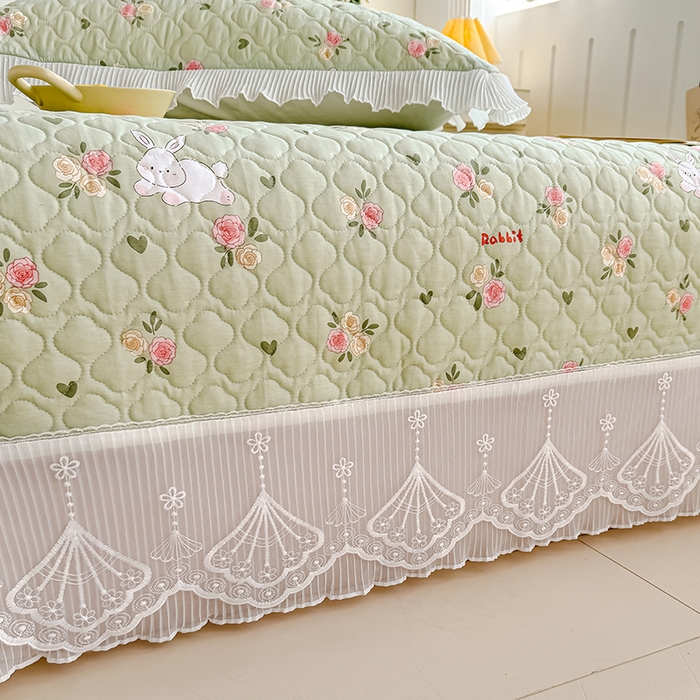 91家纺网 家纺一手货源 找家纺 冬然 2024新款全棉床盖纯棉床盖夹棉床单全棉床单纯棉床单 田园时光