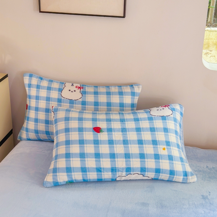 91家纺网 家纺一手货源 找家纺 王朝国际 2026新款高克重牛奶绒印花四件套 小兔泡芙