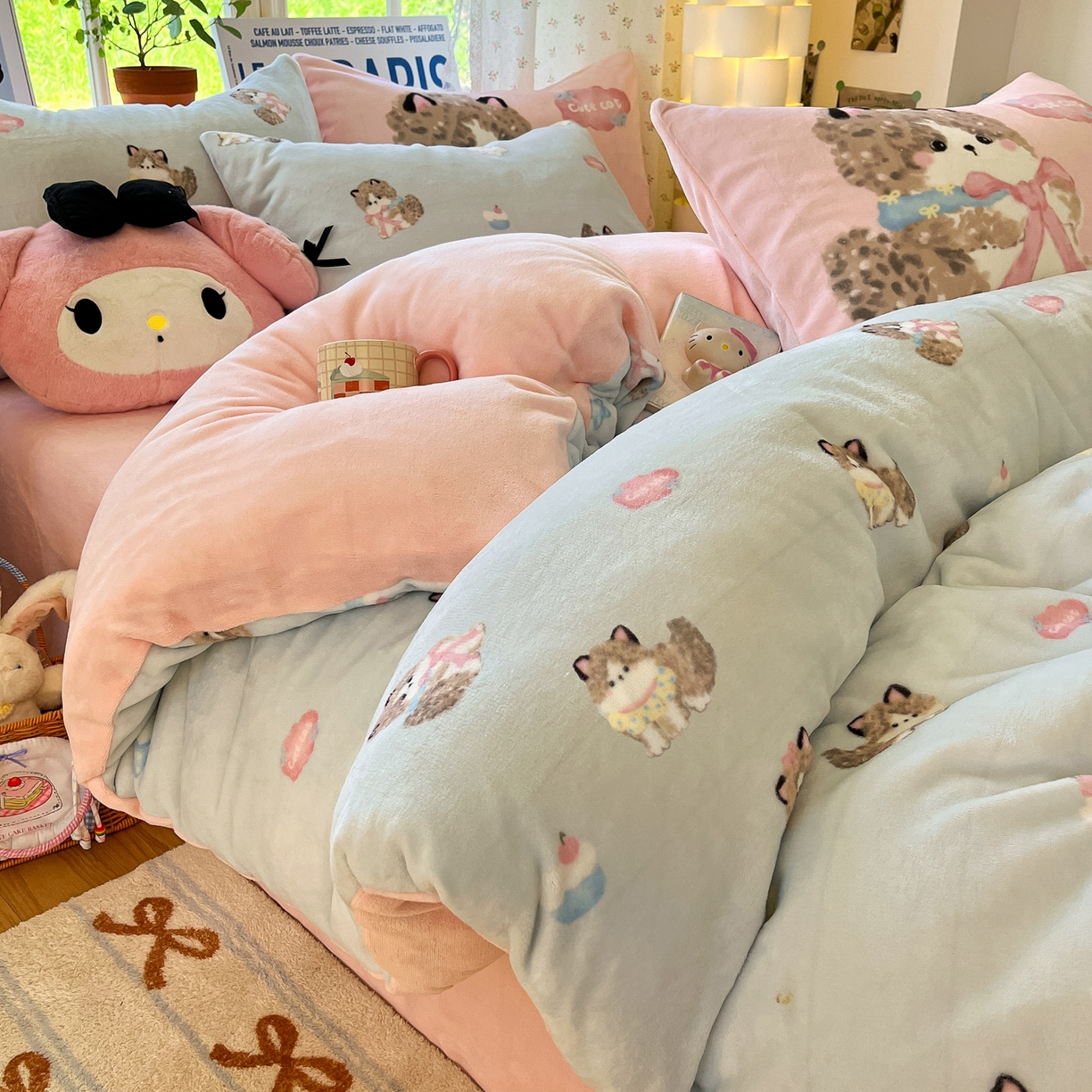 91家纺网 家纺一手货源 找家纺 （总）如一 2025新款高克重卡通印花牛奶绒四件套第二批