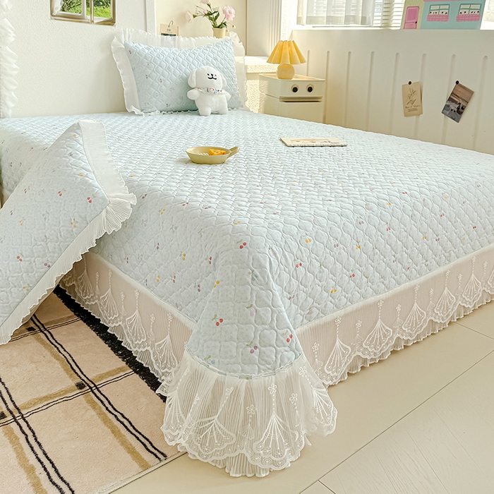 91家纺网 家纺一手货源 找家纺 冬然 2024新款全棉床盖纯棉床盖夹棉床单全棉床单纯棉床单 小樱桃