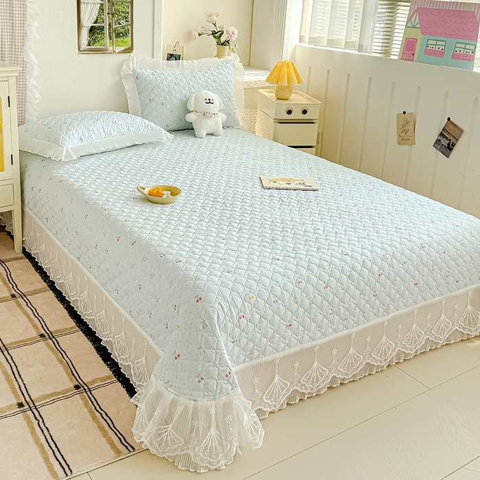 91家纺网 家纺一手货源 找家纺 冬然 2024新款全棉床盖纯棉床盖夹棉床单全棉床单纯棉床单 小樱桃