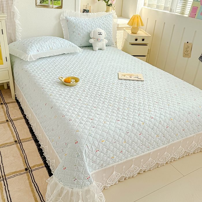 91家纺网 家纺一手货源 找家纺 冬然 2024新款全棉床盖纯棉床盖夹棉床单全棉床单纯棉床单 小樱桃