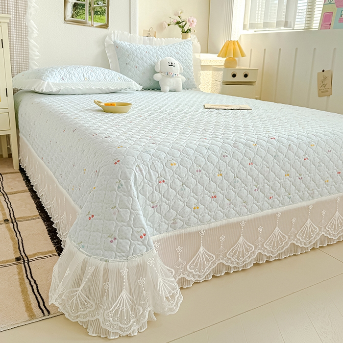 91家纺网 家纺一手货源 找家纺 冬然 2024新款全棉床盖纯棉床盖夹棉床单全棉床单纯棉床单 小樱桃