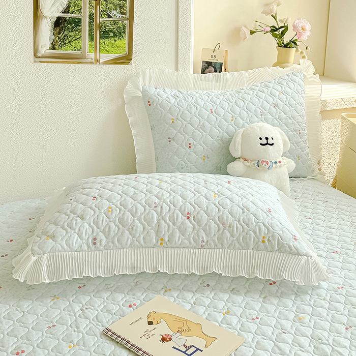 91家纺网 家纺一手货源 找家纺 冬然 2024新款全棉床盖纯棉床盖夹棉床单全棉床单纯棉床单 小樱桃