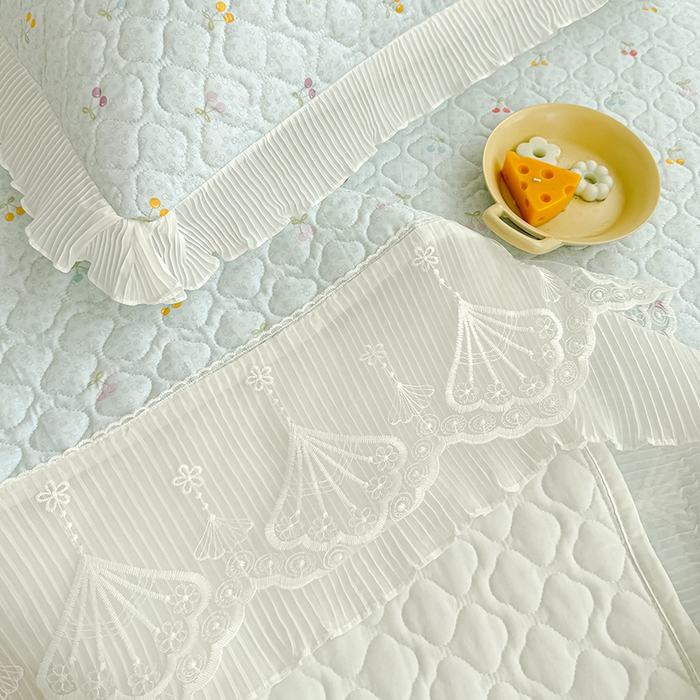 91家纺网 家纺一手货源 找家纺 冬然 2024新款全棉床盖纯棉床盖夹棉床单全棉床单纯棉床单 小樱桃