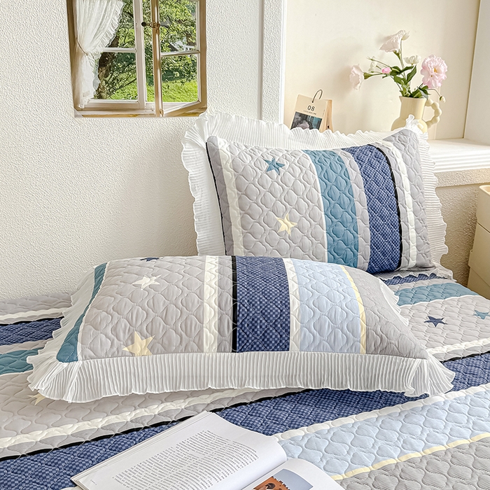 91家纺网 家纺一手货源 找家纺 冬然 2024新款全棉床盖纯棉床盖夹棉床单全棉床单纯棉床单 星光之旅