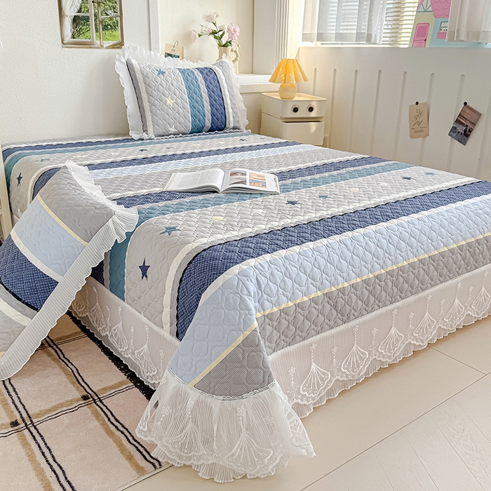 91家纺网 家纺一手货源 找家纺 冬然 2024新款全棉床盖纯棉床盖夹棉床单全棉床单纯棉床单 星光之旅