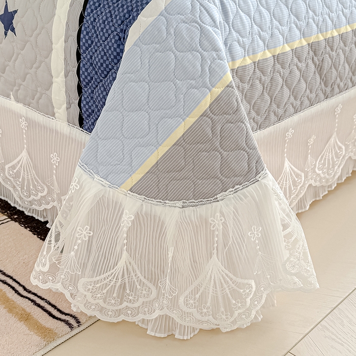 91家纺网 家纺一手货源 找家纺 冬然 2024新款全棉床盖纯棉床盖夹棉床单全棉床单纯棉床单 星光之旅