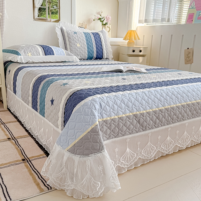 91家纺网 家纺一手货源 找家纺 冬然 2024新款全棉床盖纯棉床盖夹棉床单全棉床单纯棉床单 星光之旅