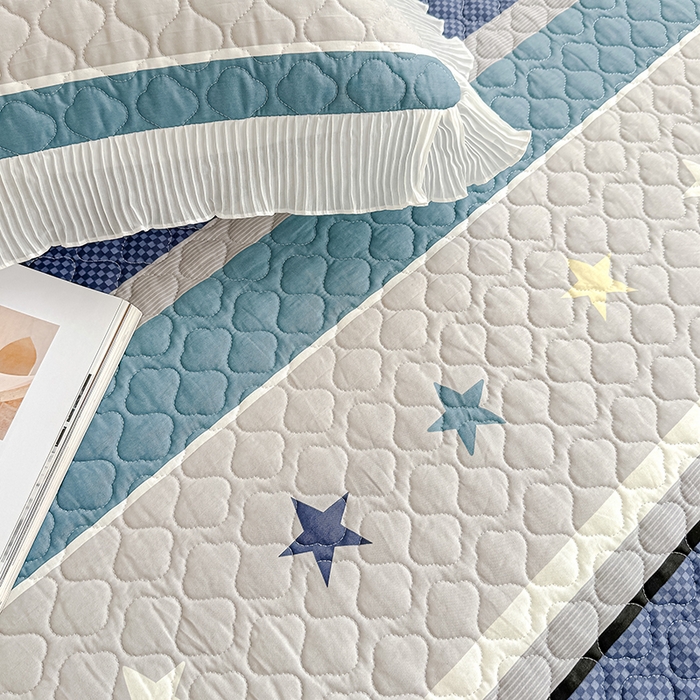 91家纺网 家纺一手货源 找家纺 冬然 2024新款全棉床盖纯棉床盖夹棉床单全棉床单纯棉床单 星光之旅