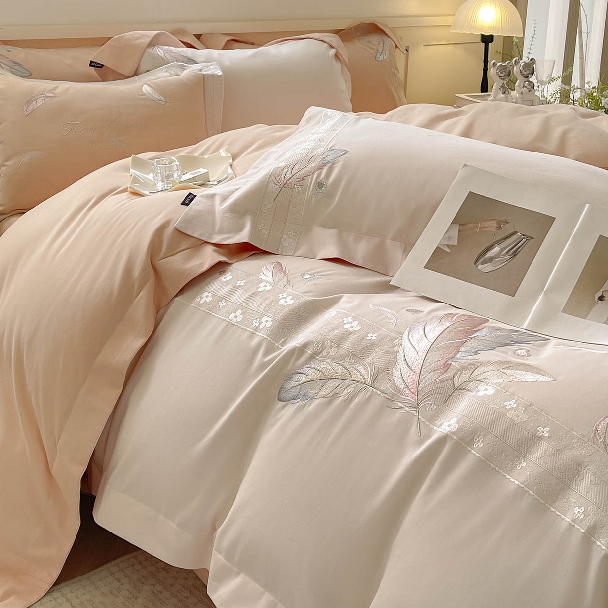 91家纺网 家纺一手货源 找家纺 （总）2025秋冬新品A类加厚保暖全棉磨毛四件套纯棉被套重工刺绣轻奢床笠款直播热款床上用品