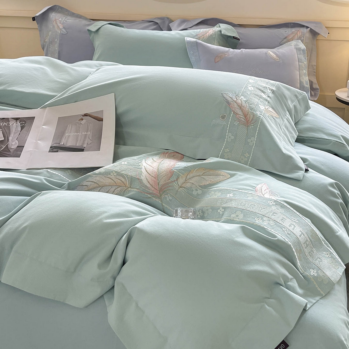 91家纺网 家纺一手货源 找家纺 （总）2025秋冬新品A类加厚保暖全棉磨毛四件套纯棉被套重工刺绣轻奢床笠款直播热款床上用品