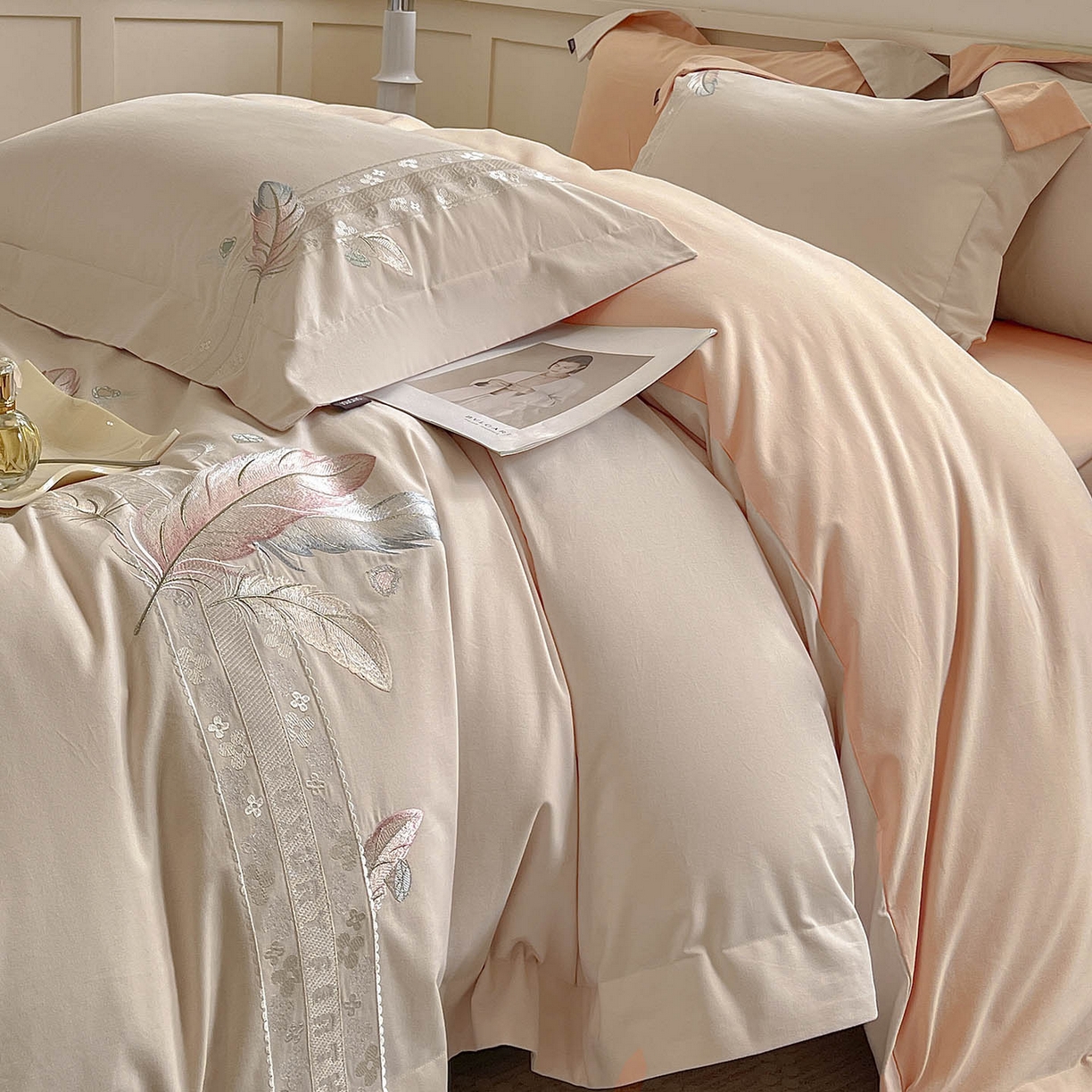 91家纺网 家纺一手货源 找家纺 （总）2025秋冬新品A类加厚保暖全棉磨毛四件套纯棉被套重工刺绣轻奢床笠款直播热款床上用品