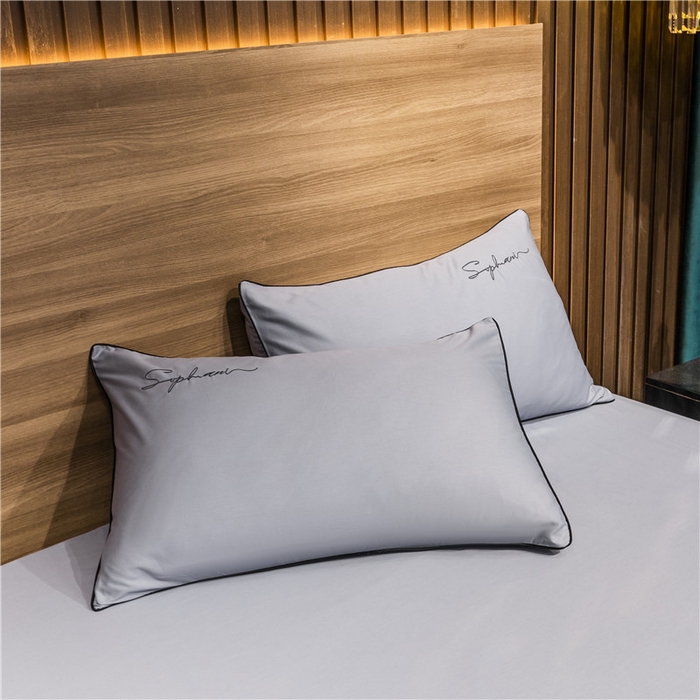 91家纺网 家纺一手货源 找家纺 小叮当家纺仓储工厂店 2025新款(热买家秀不断货)40s贡缎长绒棉纯棉字母款全棉四件套轻奢床上用品 炫彩灰