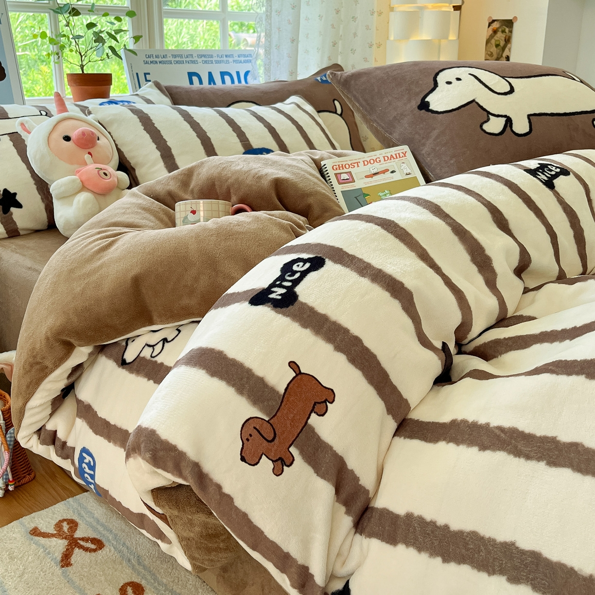 91家纺网 家纺一手货源 找家纺 （总）如一 2025新款高克重卡通印花牛奶绒四件套第二批