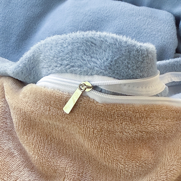 91家纺网 家纺一手货源 找家纺 家贝爱 2025新款高克重石墨烯牛奶绒四件套 暖梦-蓝