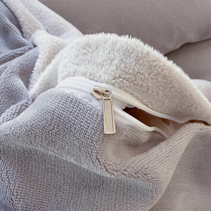 91家纺网 家纺一手货源 找家纺 家贝爱 2025新款高克重石墨烯牛奶绒四件套 暖梦-浅灰