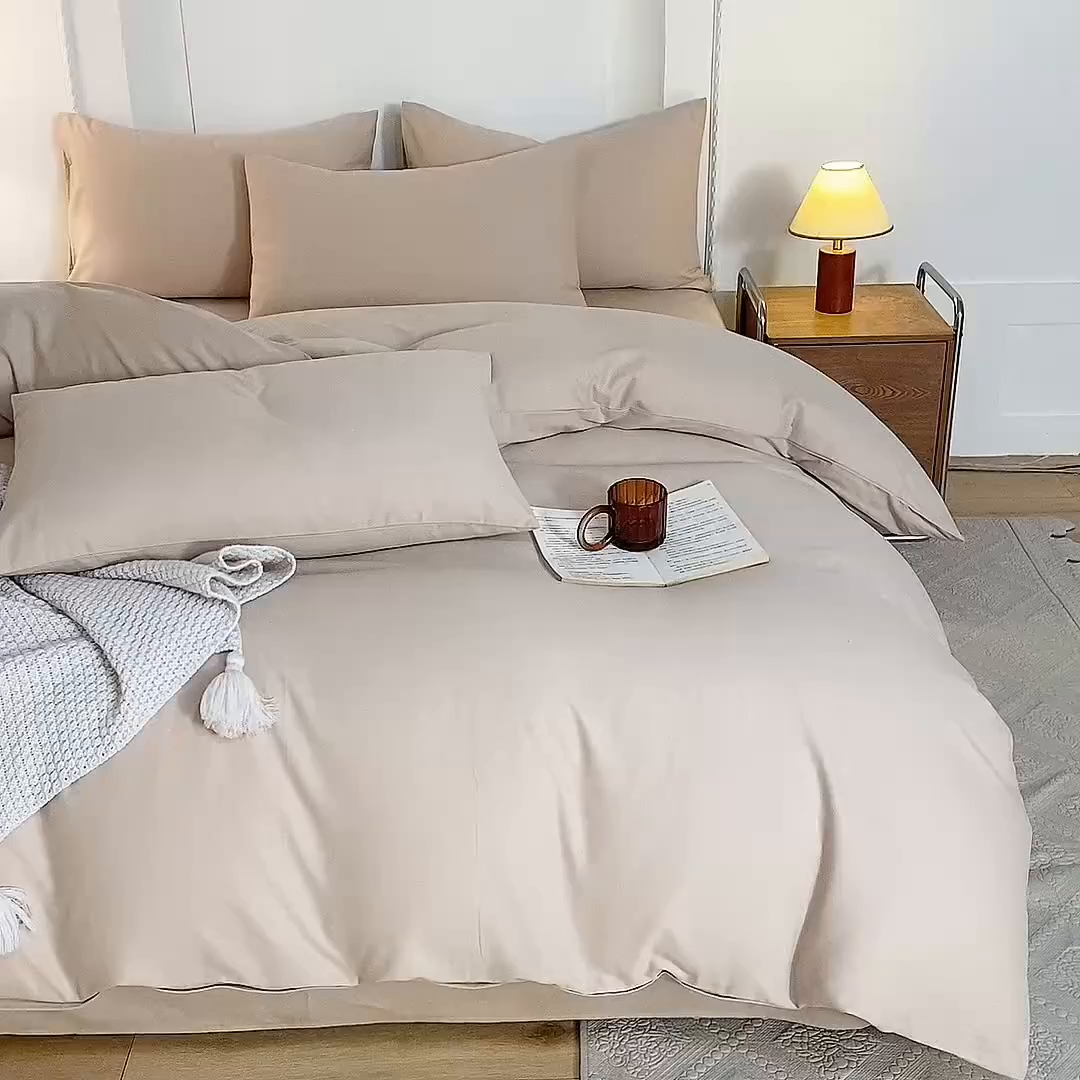 91家纺网 家纺一手货源 找家纺 八十八家纺 2025新款纯棉加厚磨毛四件套及单品系列-四件套 加厚银灰