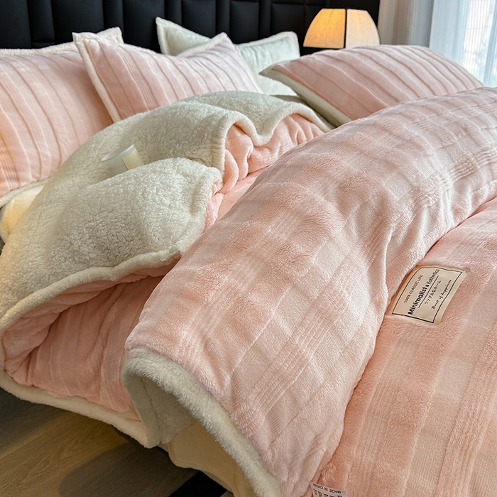 宜派家纺 2025新款A类玉兔绒北极绒纯色单被套 玉兔玉【双面加绒】