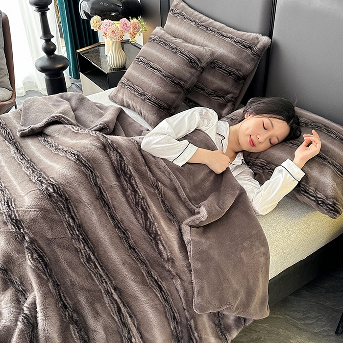 91家纺网 家纺一手货源 找家纺 （总）芸锦豪 2025新款大金狐貂云锦绒毛毯毯子