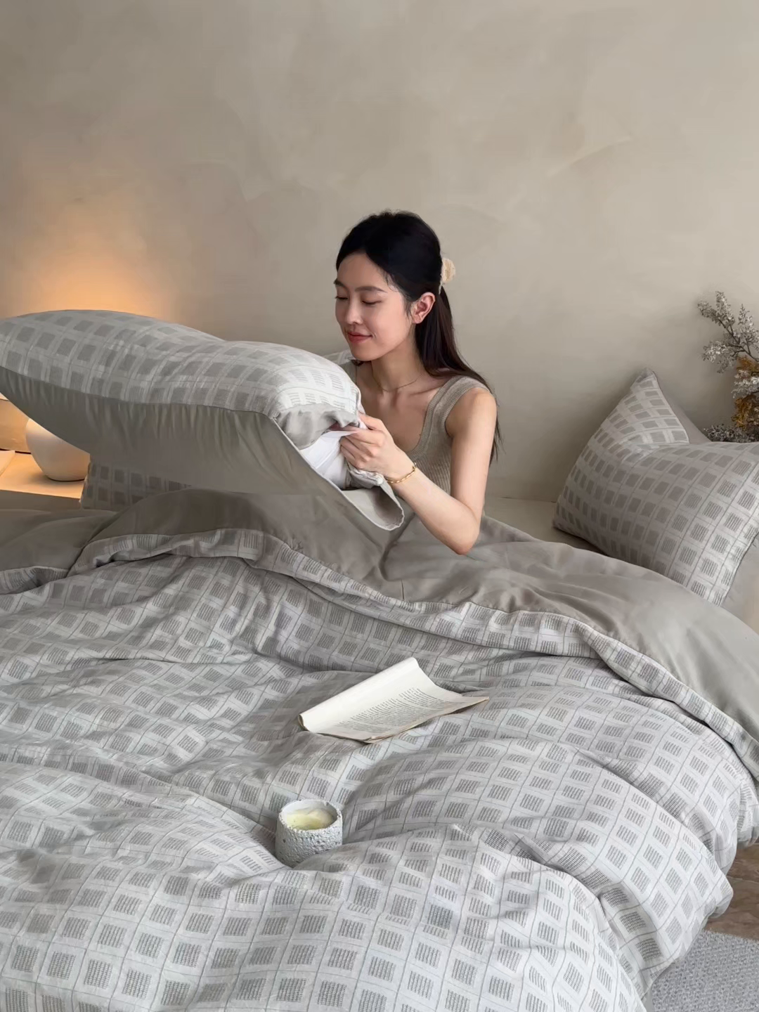 91家纺网 家纺一手货源 找家纺 小叮当家纺仓储工厂店 2025新款秋冬(热买家秀不断货)亲肤舒适棉麻提花全棉纯棉磨毛四件套禾屿禾屿系列 禾屿·绿