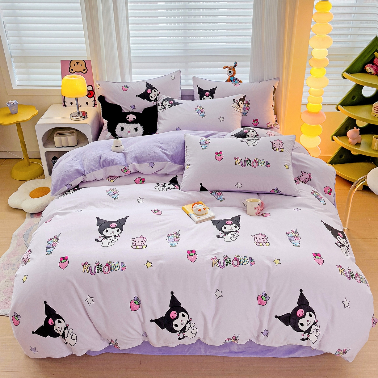 91家纺网 家纺一手货源 找家纺 （总）朵希曼 2025新款棉绒卡通三丽鸥棉加绒印花系列四件套