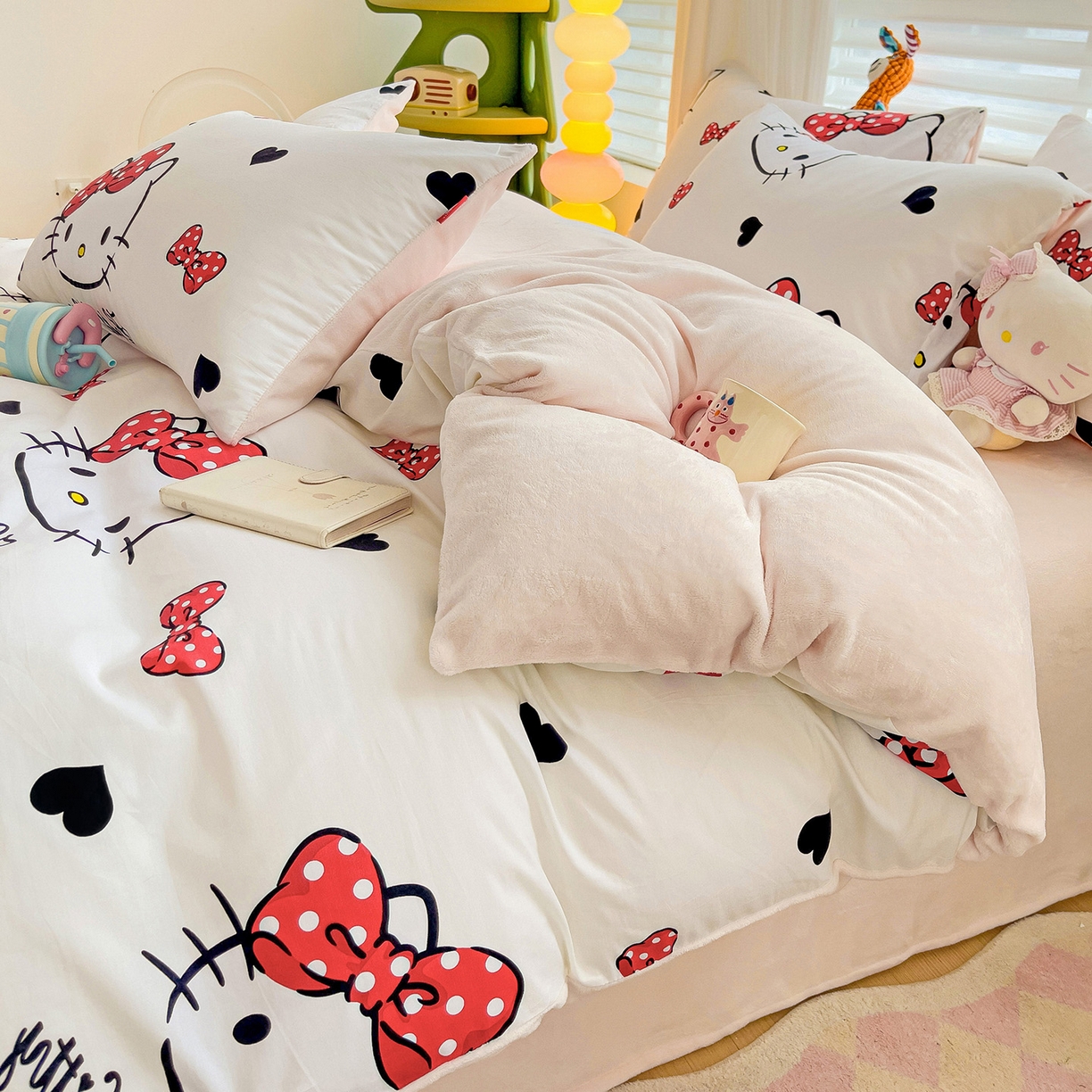 91家纺网 家纺一手货源 找家纺 （总）朵希曼 2025新款棉绒卡通三丽鸥棉加绒印花系列四件套