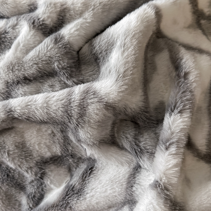 91家纺网 家纺一手货源 找家纺 居易简 2025新款亲肤保暖皮草绒牛奶绒AB面美拉德抽条兔毛绒四件套 几何空间