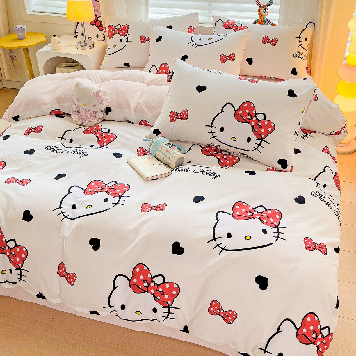 91家纺网 家纺一手货源 找家纺 （总）朵希曼 2025新款棉绒卡通三丽鸥棉加绒印花系列四件套