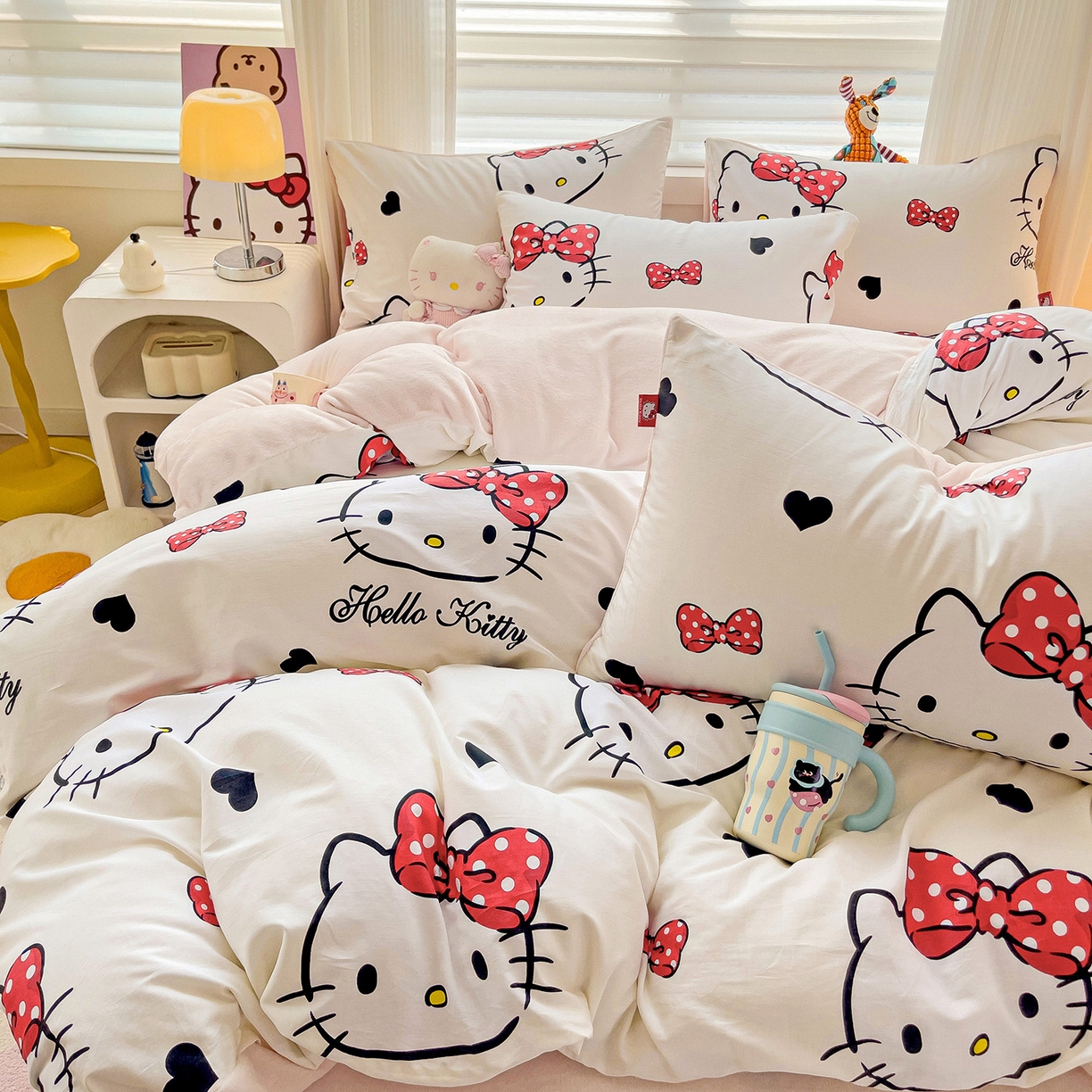 91家纺网 家纺一手货源 找家纺 （总）朵希曼 2025新款棉绒卡通三丽鸥棉加绒印花系列四件套