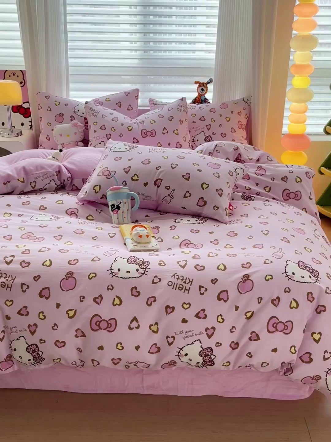 91家纺网 家纺一手货源 找家纺 朵希曼 2026新款棉绒卡通三丽鸥棉加绒印花系列四件套 萌宠凯蒂