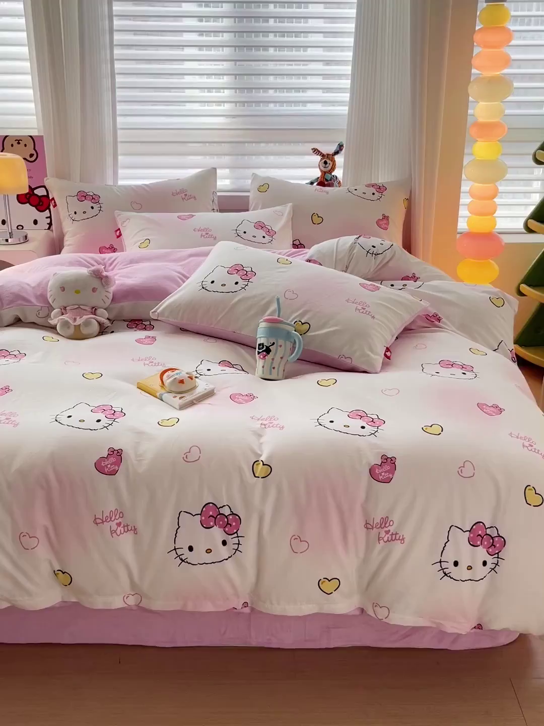 91家纺网 家纺一手货源 找家纺 朵希曼 2026新款棉绒卡通三丽鸥棉加绒印花系列四件套 可爱凯蒂