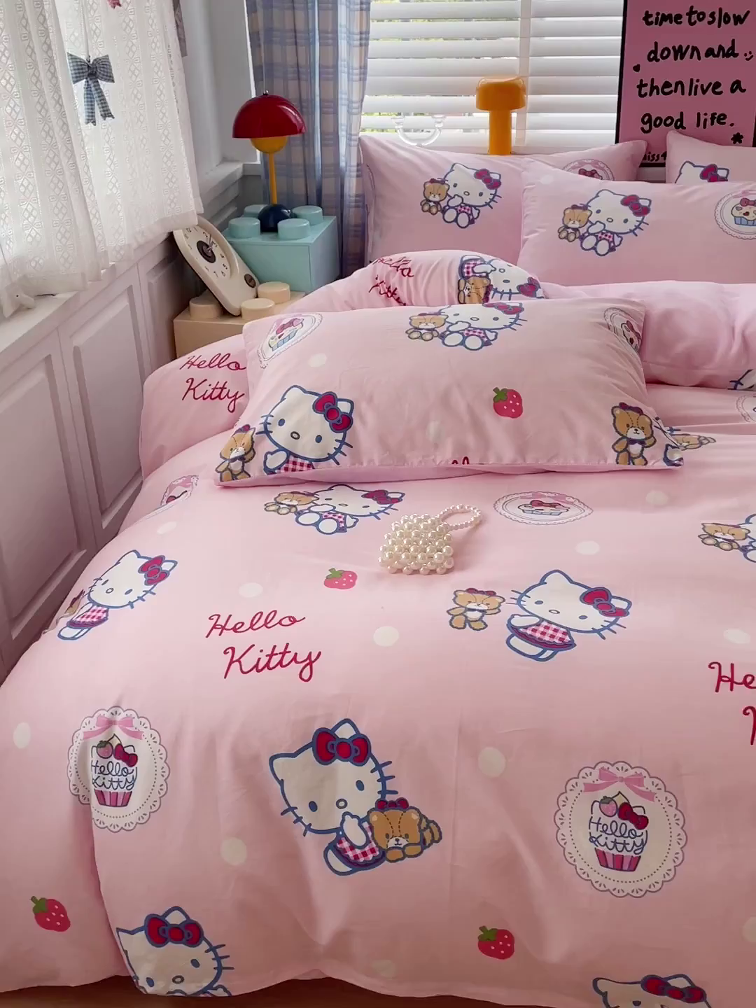 91家纺网 家纺一手货源 找家纺 朵希曼 2026新款棉绒卡通三丽鸥棉加绒印花系列四件套 幸福熊凯蒂