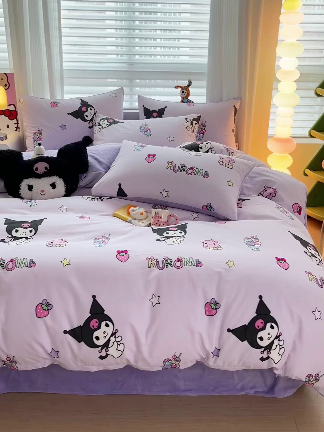 91家纺网 家纺一手货源 找家纺 朵希曼 2026新款棉绒卡通三丽鸥棉加绒印花系列四件套 贪吃库洛米