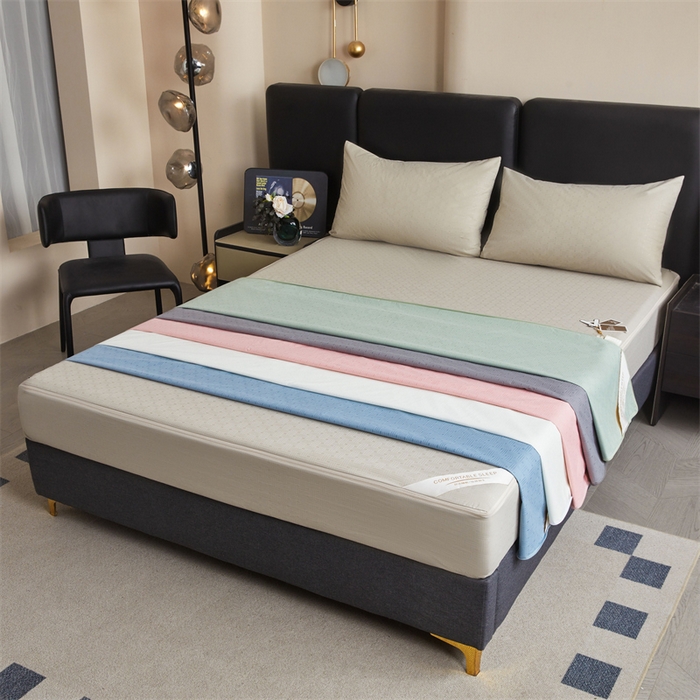 91家纺网 家纺一手货源 找家纺 （总）糯米猪家纺 2025春夏新款亲肤棉六面全包防水压花床笠单件单床笠