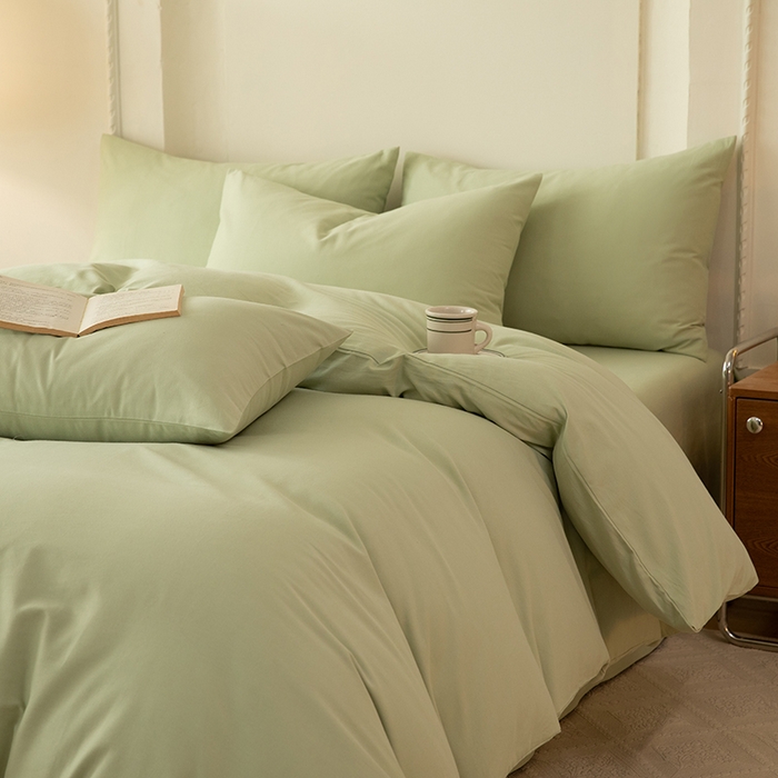 91家纺网 家纺一手货源 找家纺 八十八家纺 2025新款纯棉加厚磨毛四件套及单品系列-单被套 加厚果绿