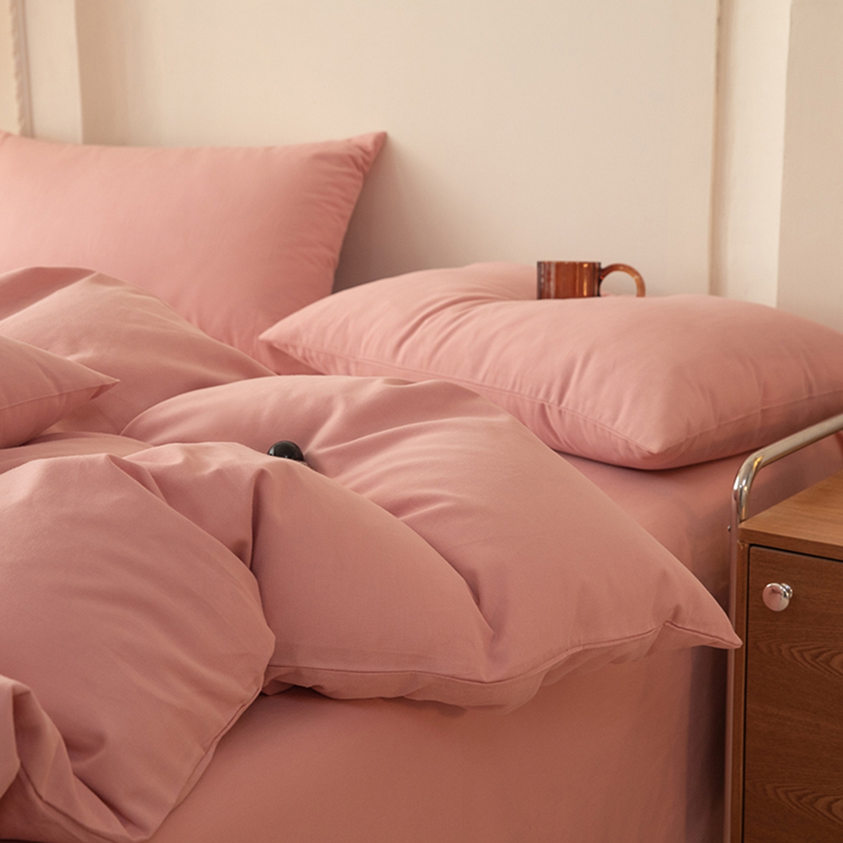 91家纺网 家纺一手货源 找家纺 八十八家纺 2025新款纯棉加厚磨毛四件套及单品系列-单被套 加厚红豆