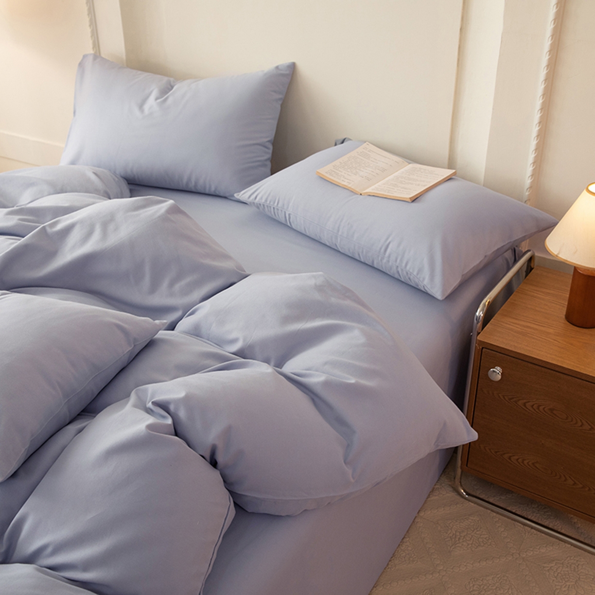 91家纺网 家纺一手货源 找家纺 八十八家纺 2025新款纯棉加厚磨毛四件套及单品系列-单被套 加厚天蓝