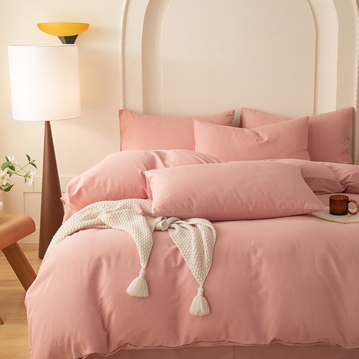 91家纺网 家纺一手货源 找家纺 八十八家纺 2025新款纯棉加厚磨毛四件套及单品系列-单被套 加厚红豆