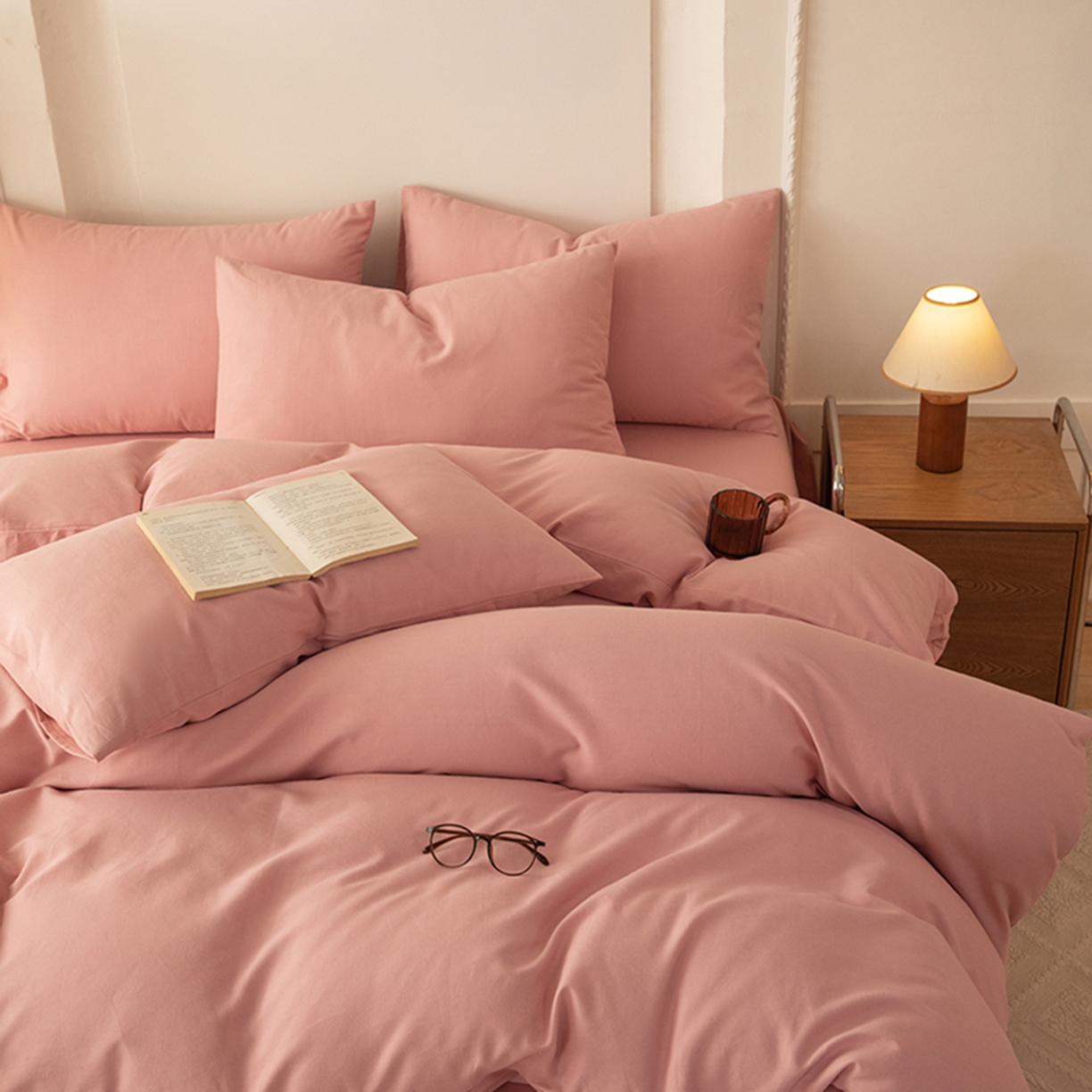 91家纺网 家纺一手货源 找家纺 八十八家纺 2025新款纯棉加厚磨毛四件套及单品系列-单被套 加厚红豆