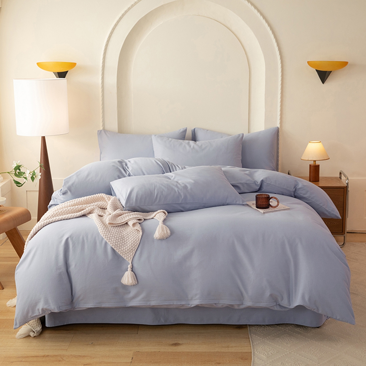 91家纺网 家纺一手货源 找家纺 八十八家纺 2025新款纯棉加厚磨毛四件套及单品系列-单被套 加厚天蓝